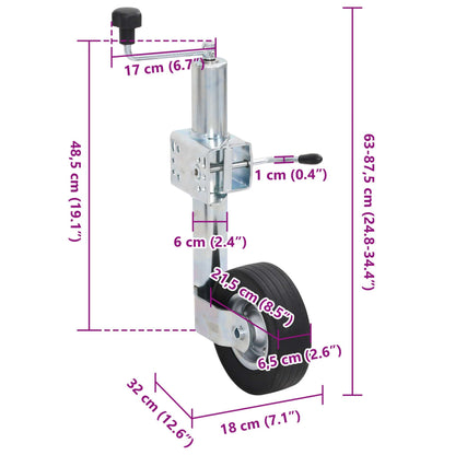 Ruotino per Rimorchio con Morsetto Diviso 60 mm Acciaio Zincato