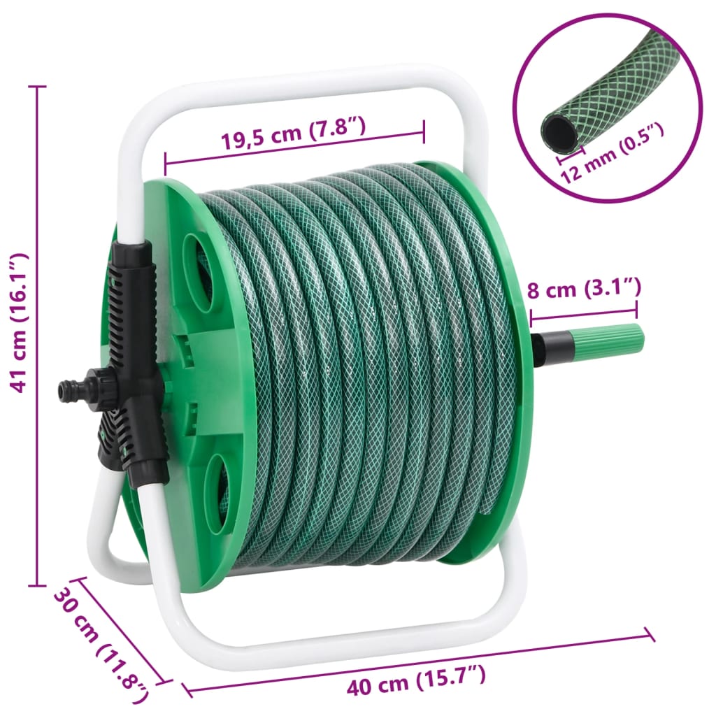 Avvolgitubo Verde Autoportante con Tubo 20 m PVC | homemem39
