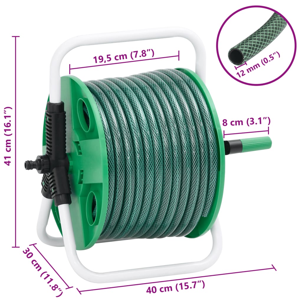 Avvolgitubo Verde Autoportante con Tubo 30 m PVC