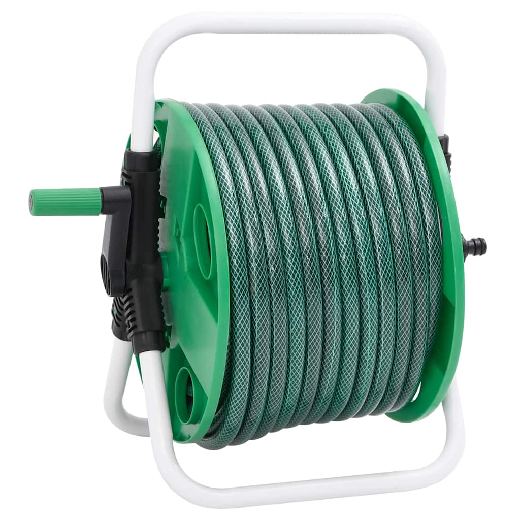 Avvolgitubo Autonomo Verde con Set Raccordi Tubo 0,5" 30 m PVC