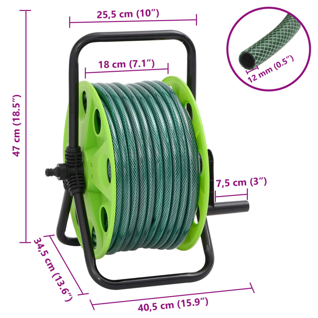 Avvolgitubo Verde Autoportante con Tubo 30 m PVC | homemem39