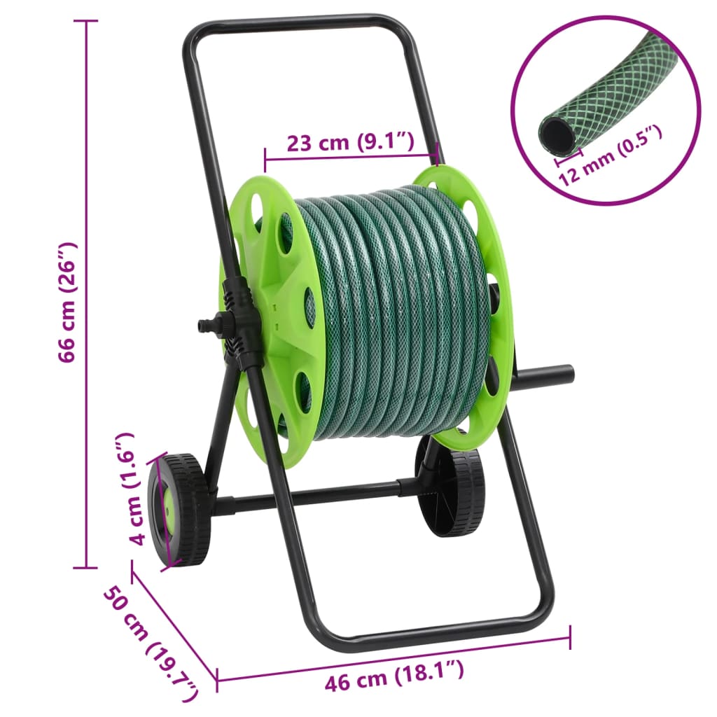 Carrello Avvolgitubo Giardino con Tubo 30 m PVC | homemem39
