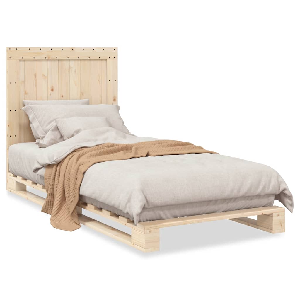 Giroletto con Testiera 90x200 cm in Legno Massello di Pino | homemem39