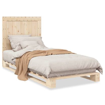 Giroletto con Testiera 90x200 cm in Legno Massello di Pino | homemem39