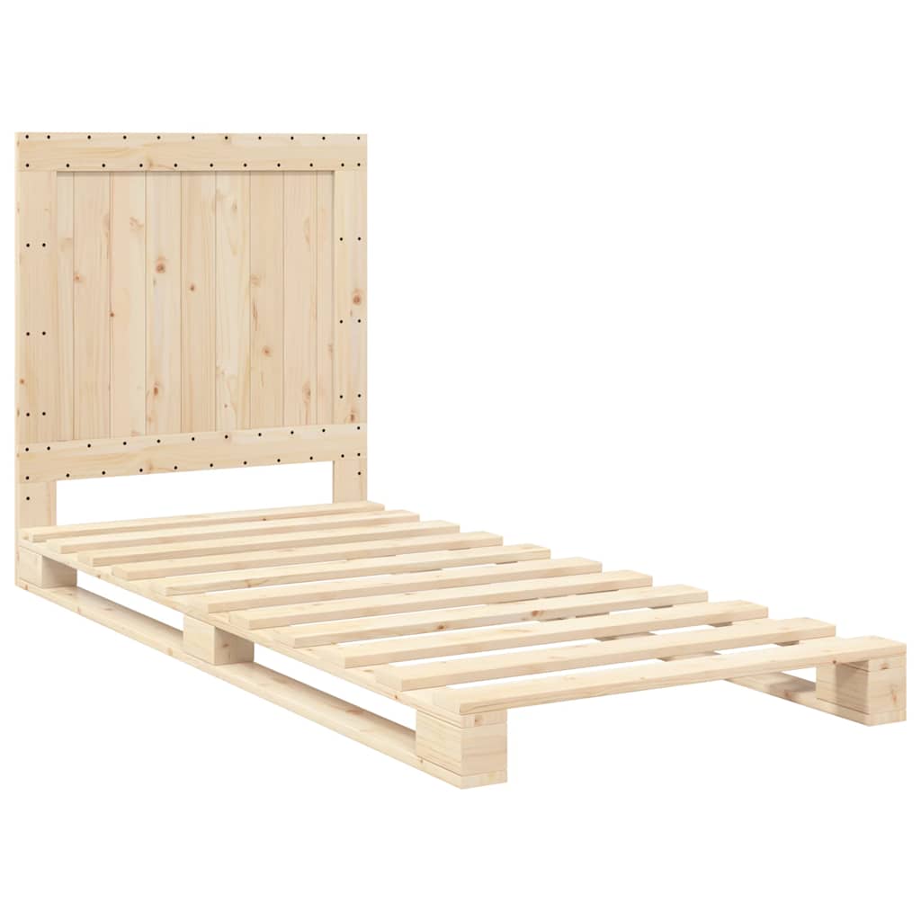 Giroletto con Testiera 90x200 cm in Legno Massello di Pino | homemem39