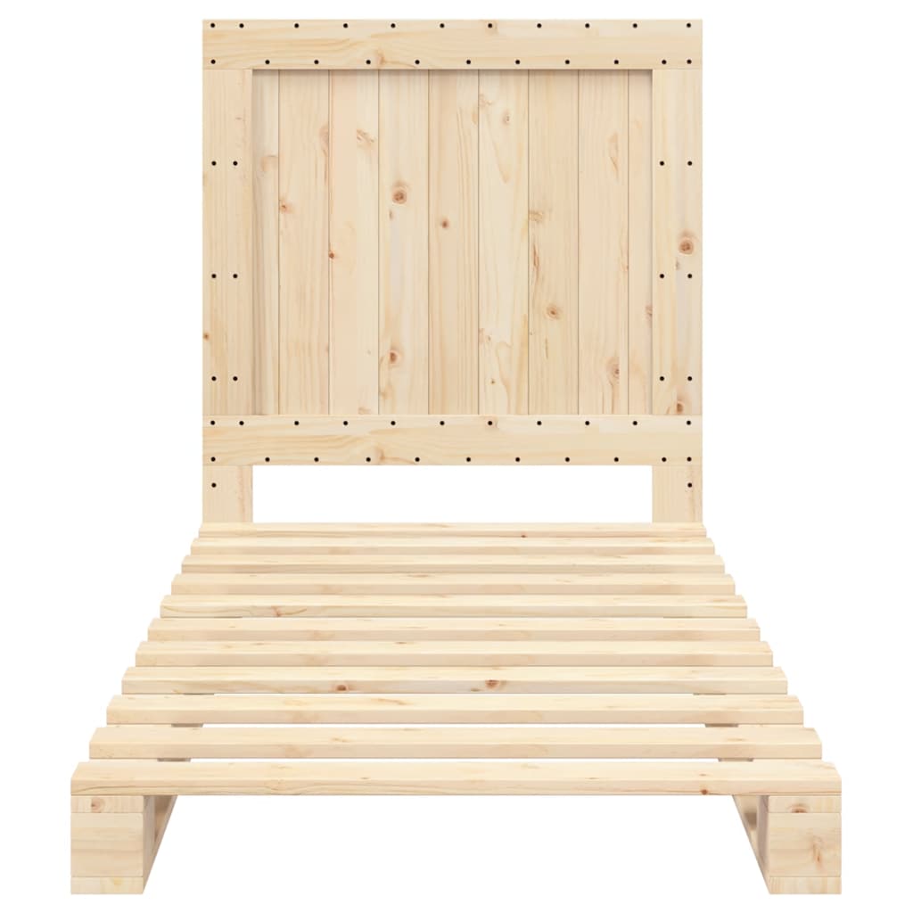 Giroletto con Testiera 90x200 cm in Legno Massello di Pino | homemem39