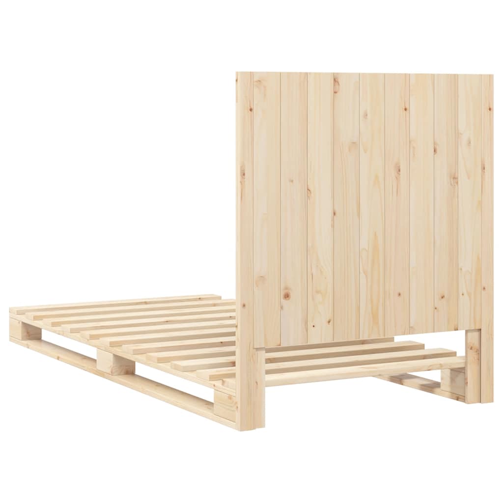 Giroletto con Testiera 90x200 cm in Legno Massello di Pino