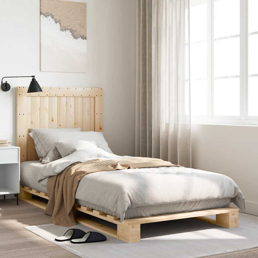 Giroletto con Testiera 90x200 cm in Legno Massello di Pino | homemem39