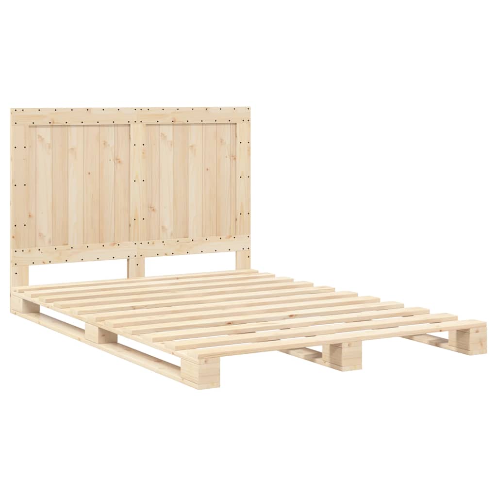 Giroletto con Testiera 140x200 cm in Legno Massello di Pino | homemem39