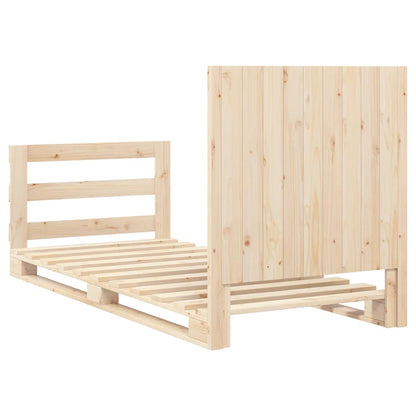 Giroletto con Testiera 90x200 cm in Legno Massello di Pino
