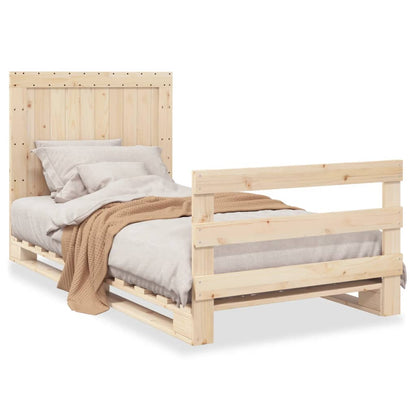 Giroletto con Testiera 100x200 cm Legno Massello di Pino | homemem39