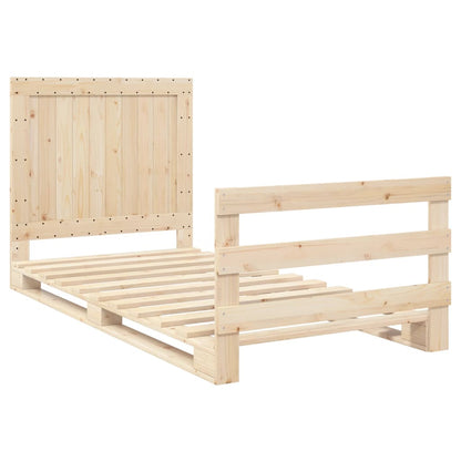 Giroletto con Testiera 100x200 cm Legno Massello di Pino | homemem39