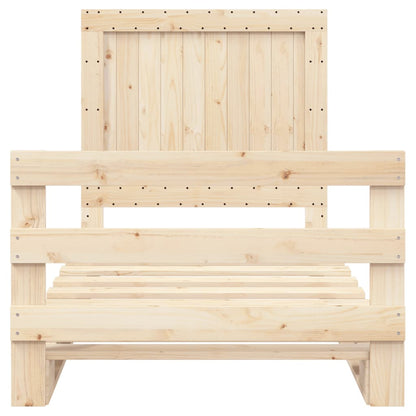 Giroletto con Testiera 100x200 cm Legno Massello di Pino | homemem39