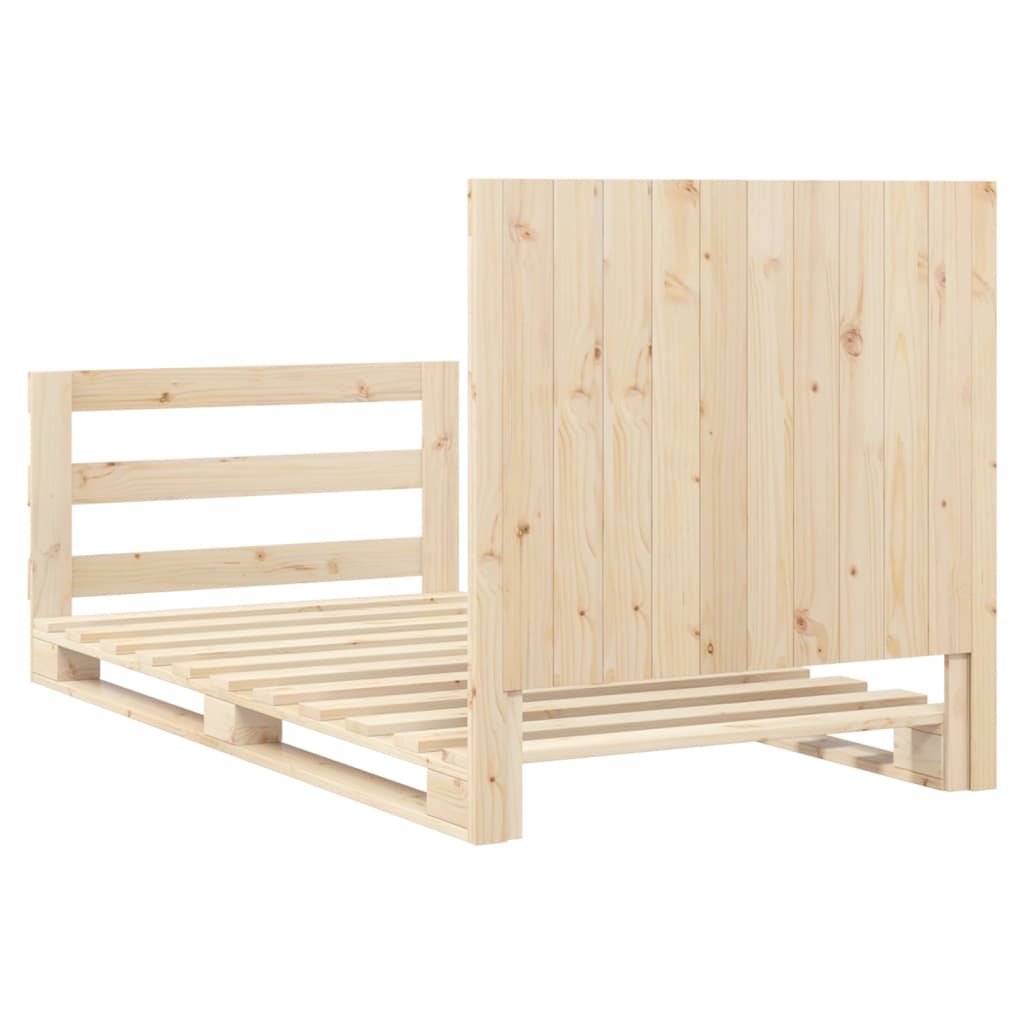 Giroletto con Testiera 100x200 cm Legno Massello di Pino | homemem39
