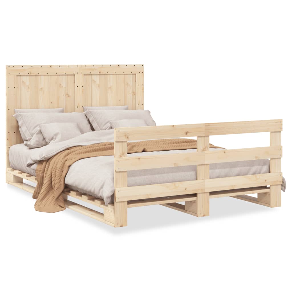 Giroletto con Testiera 140x200 cm in Legno Massello di Pino | homemem39