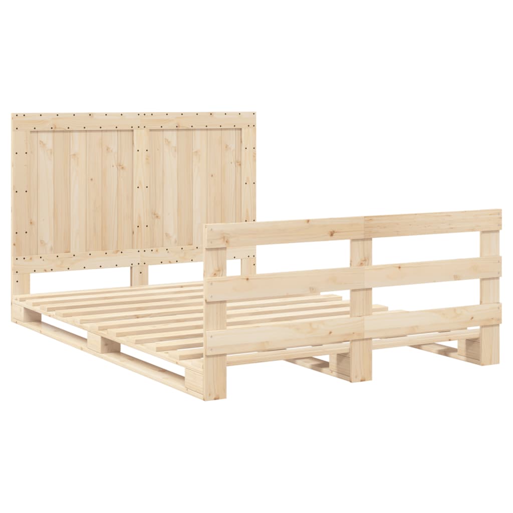 Giroletto con Testiera 140x200 cm in Legno Massello di Pino | homemem39