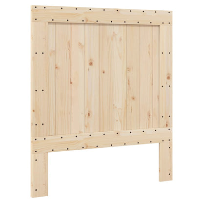 Giroletto con Testiera Grigio 90x200 cm Legno Massello di Pino