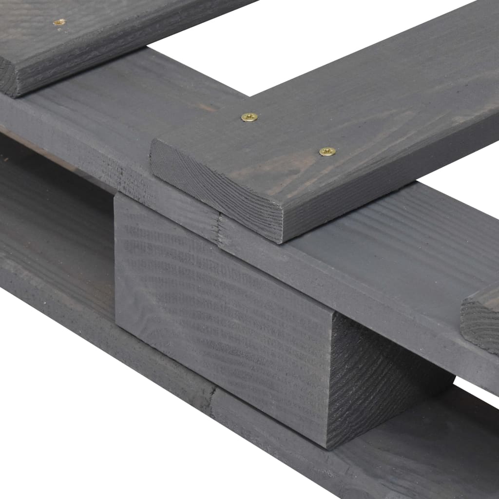 Giroletto con Testiera Grigio 90x200 cm Legno Massello di Pino