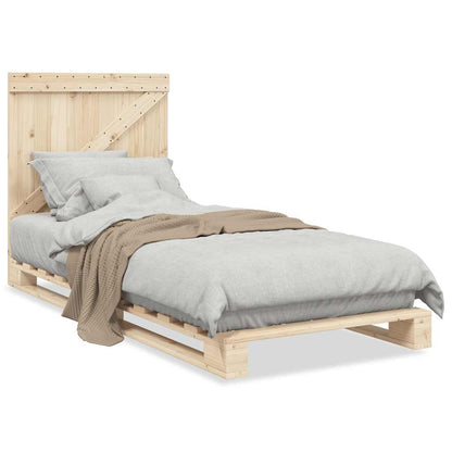 Giroletto con Testiera 90x200 cm in Legno Massello di Pino | homemem39