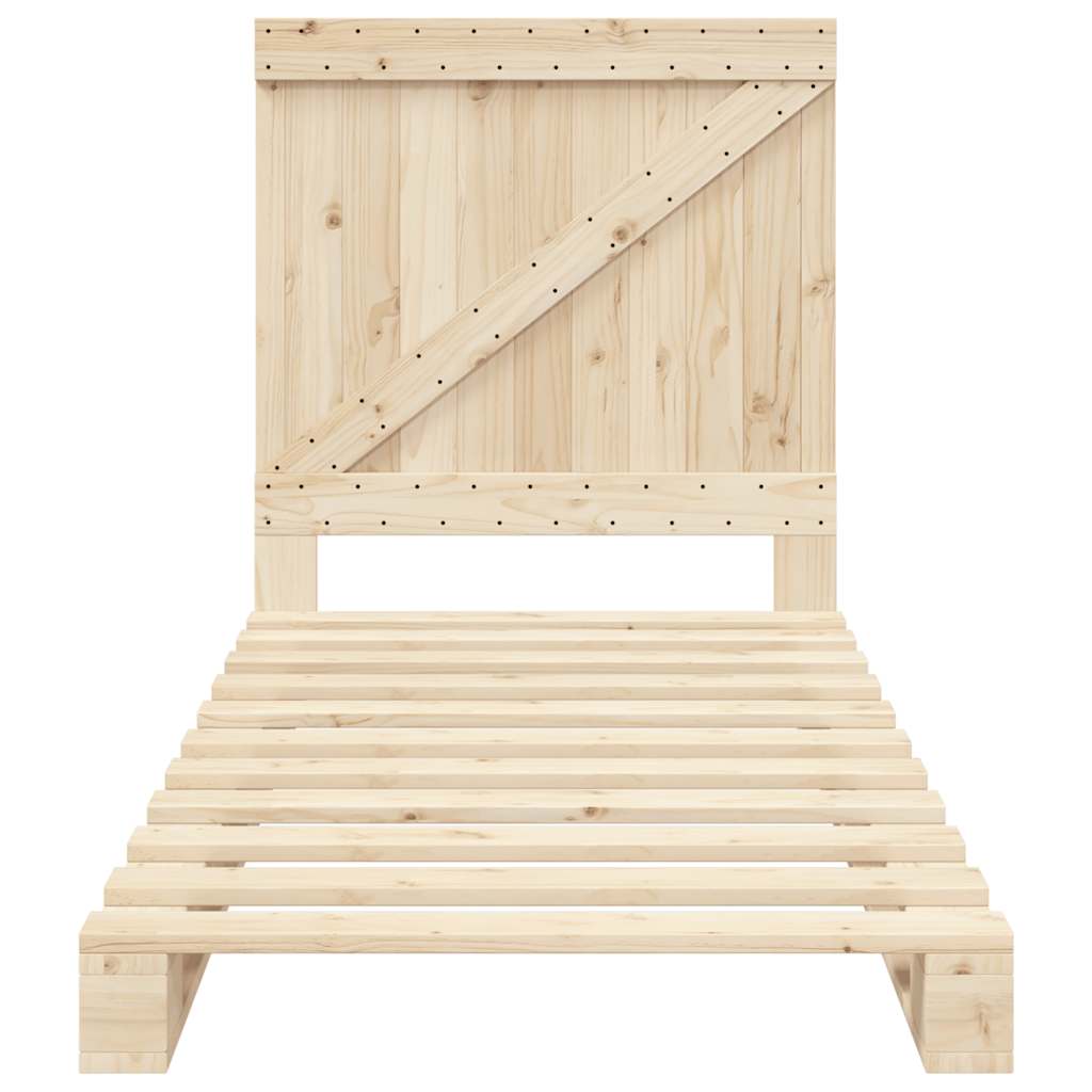 Giroletto con Testiera 90x200 cm in Legno Massello di Pino | homemem39