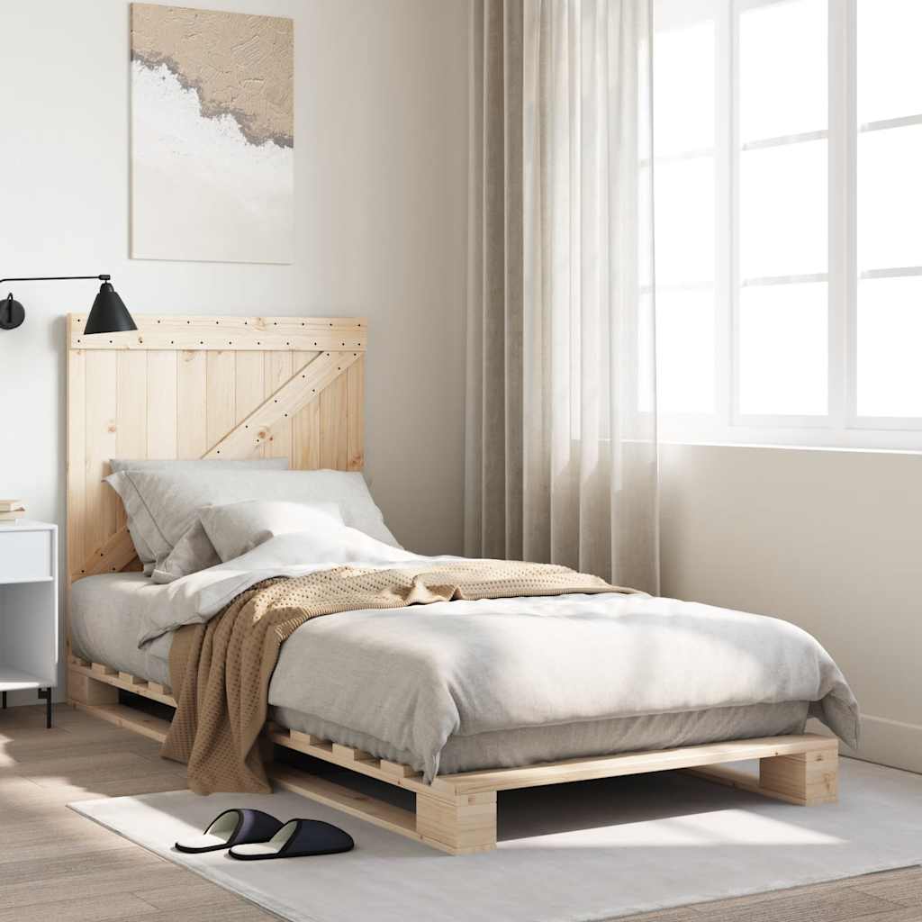 Giroletto con Testiera 90x200 cm in Legno Massello di Pino | homemem39