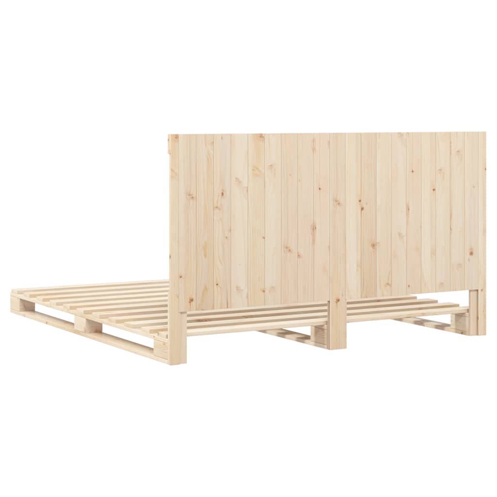 Giroletto con Testiera 200x200 cm in Legno Massello di Pino