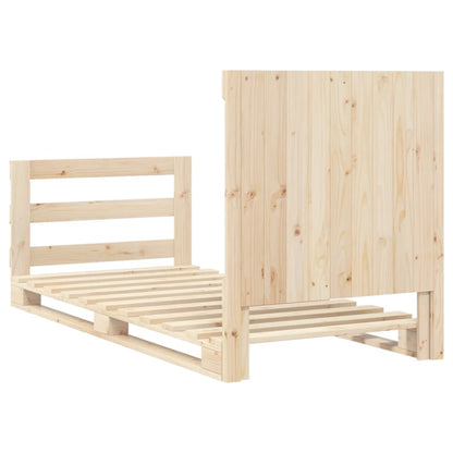 Giroletto con Testiera 90x200 cm in Legno Massello di Pino