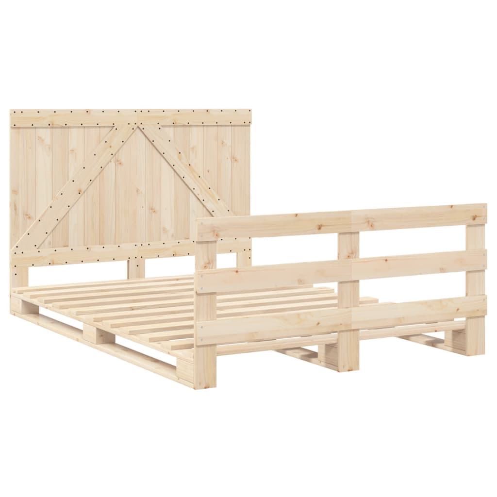 Giroletto con Testiera 140x200 cm in Legno Massello di Pino