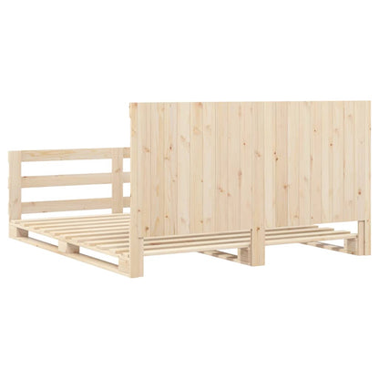 Giroletto con Testiera 200x200 cm in Legno Massello di Pino