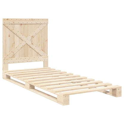 Giroletto con Testiera 90x200 cm in Legno Massello di Pino | homemem39