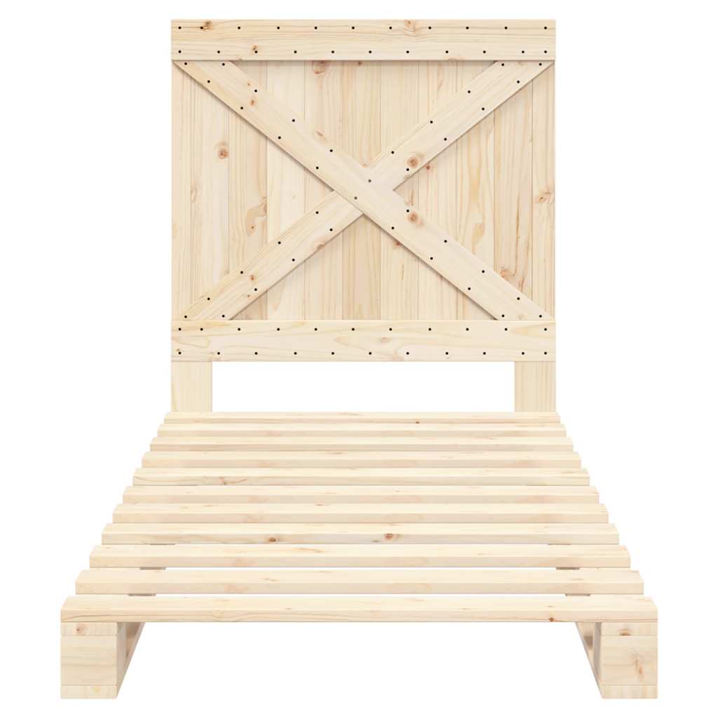 Giroletto con Testiera 90x200 cm in Legno Massello di Pino | homemem39