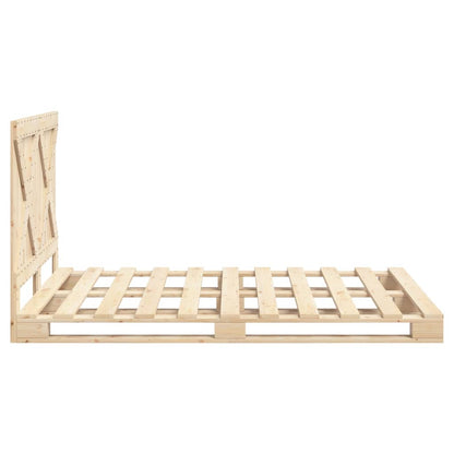 Giroletto con Testiera 160x200 cm in Legno Massello di Pino - homemem39