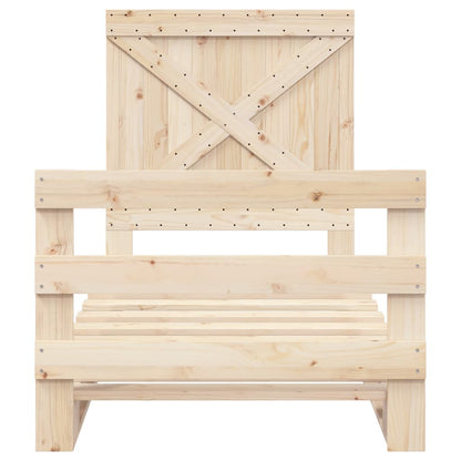 Giroletto con Testiera 90x200 cm in Legno Massello di Pino - homemem39