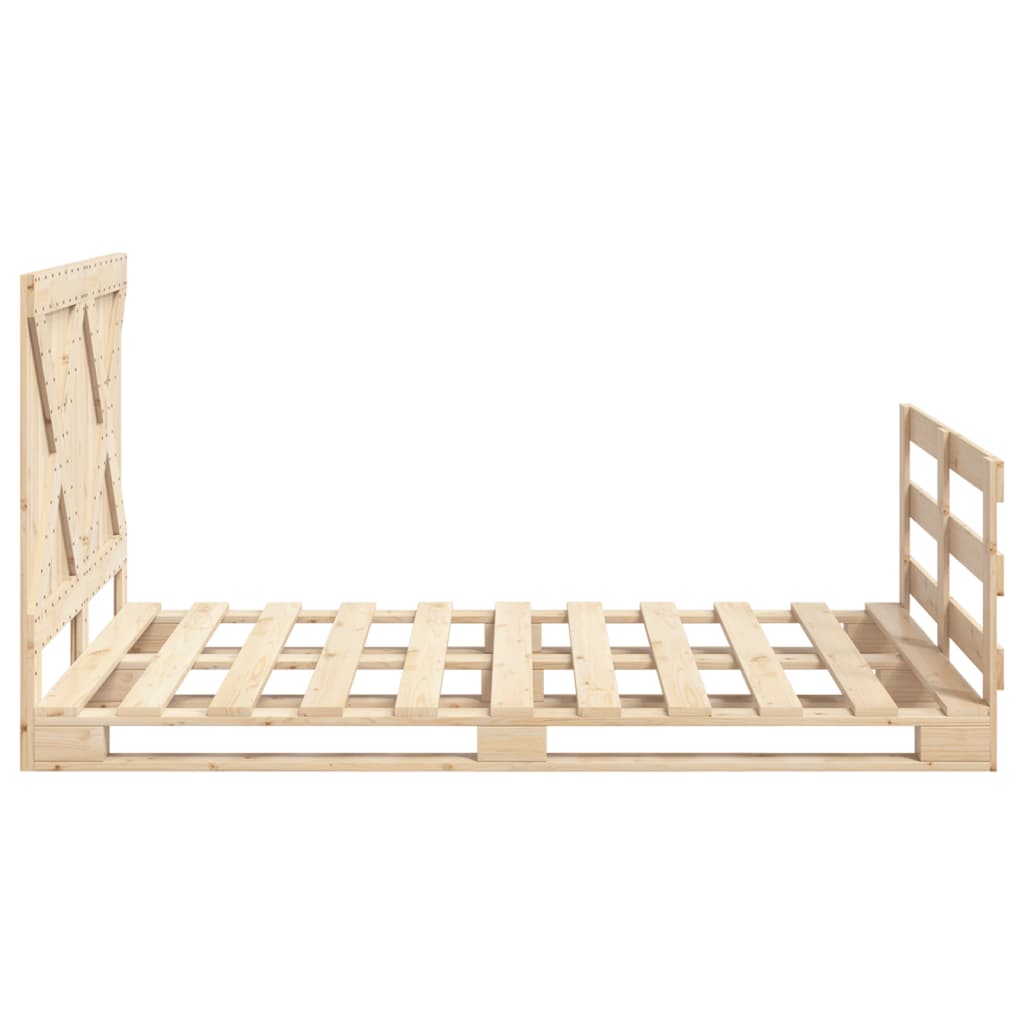 Giroletto con Testiera 140x200 cm in Legno Massello di Pino | homemem39