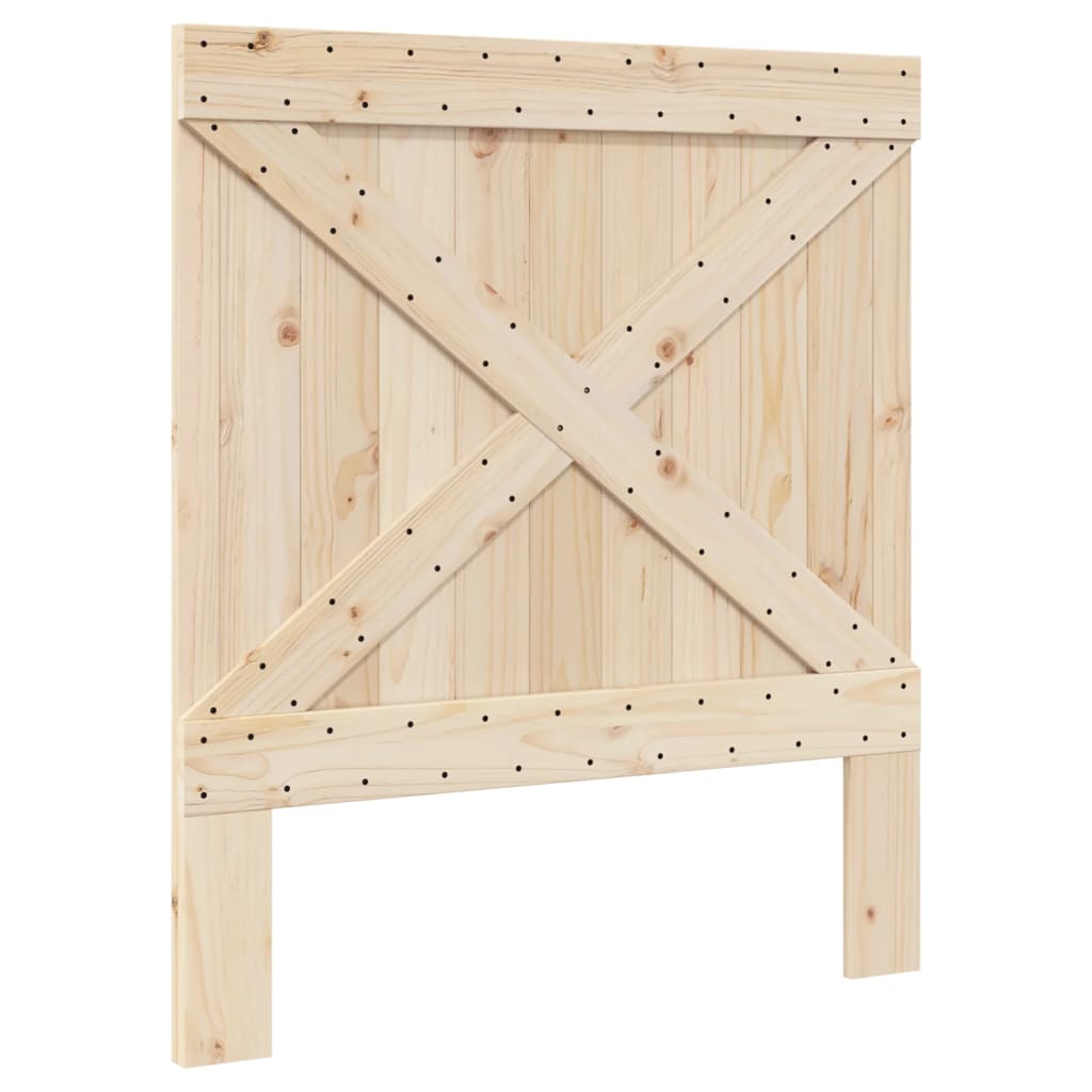 Giroletto con Testiera Grigio 90x200 cm Legno Massello di Pino
