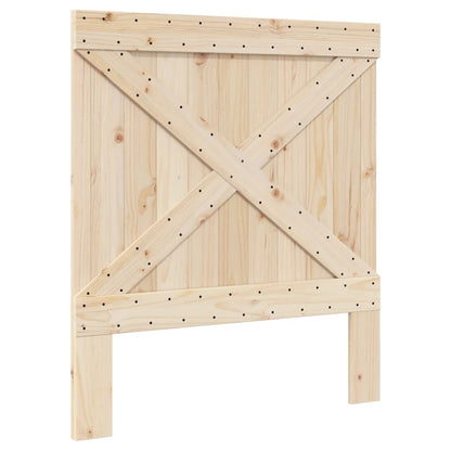 Giroletto con Testiera Grigio 90x200 cm Legno Massello di Pino