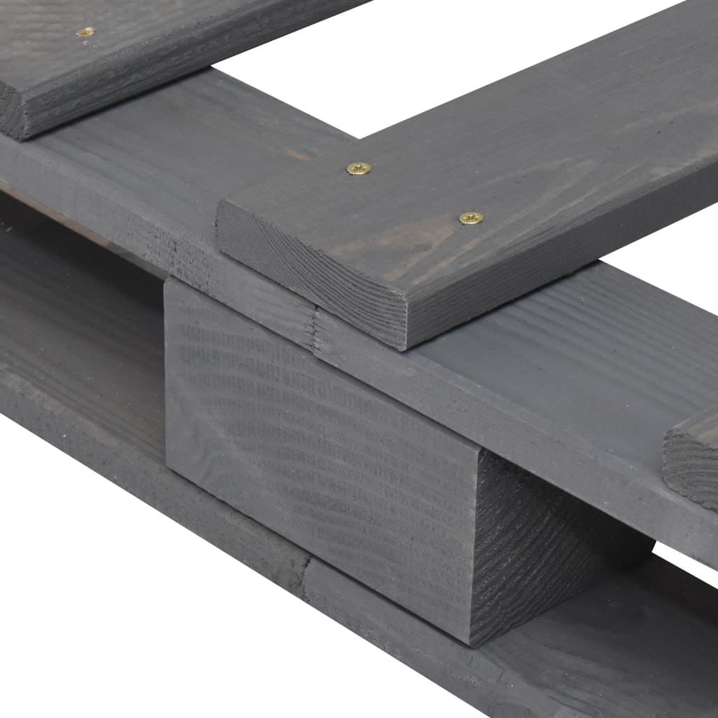 Giroletto con Testiera Grigio 90x200 cm Legno Massello di Pino | homemem39