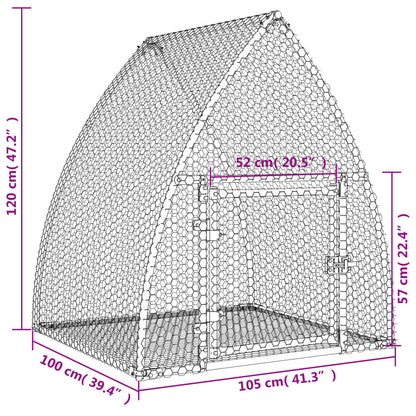 Conigliera Argento 105x100x120 cm in Acciaio Zincato | homemem39