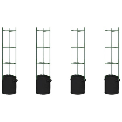 Sostegni Pomodori con Sacchetti Piante 4pz 154 cm Acciaio e PP