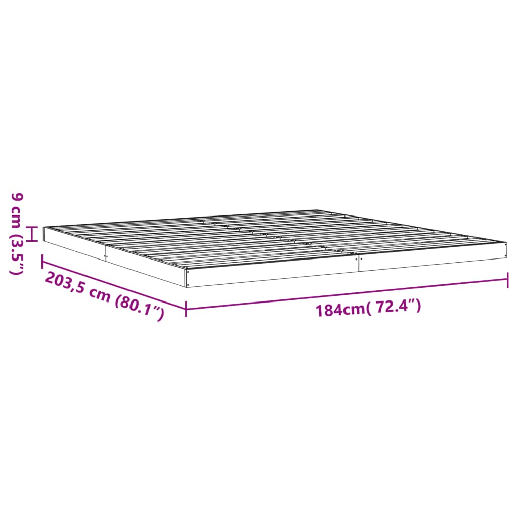 Giroletto Marrone Cera 180x200 cm in Legno Massello di Pino | homemem39