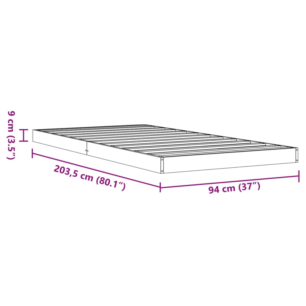 Giroletto Marrone Cera 90x200 cm in Legno Massello di Pino | homemem39
