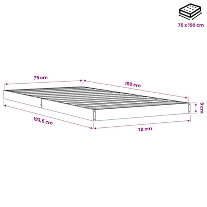 Giroletto Marrone Cera 75x190 cm in Legno Massello di Pino
