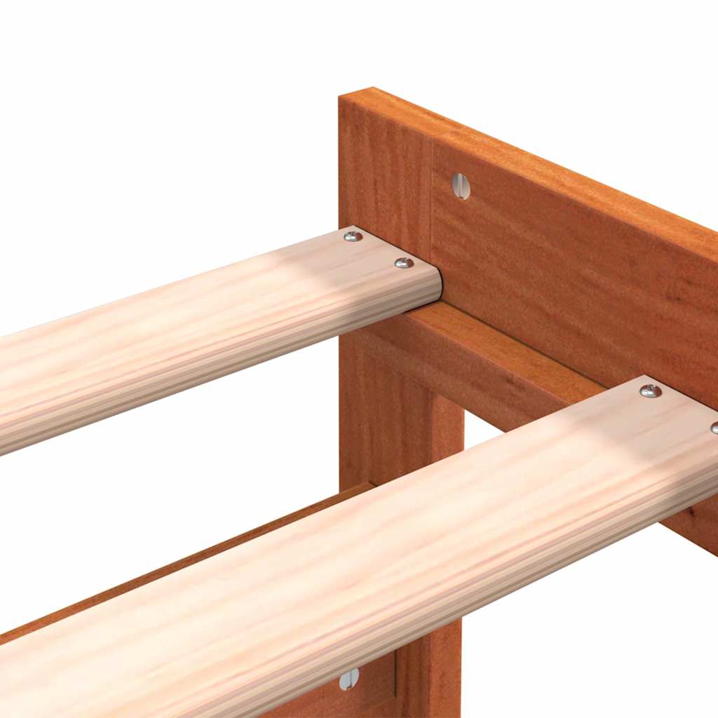 Divano con Letto Estraibile Marrone Cera 90x200cm Massello Pino - homemem39