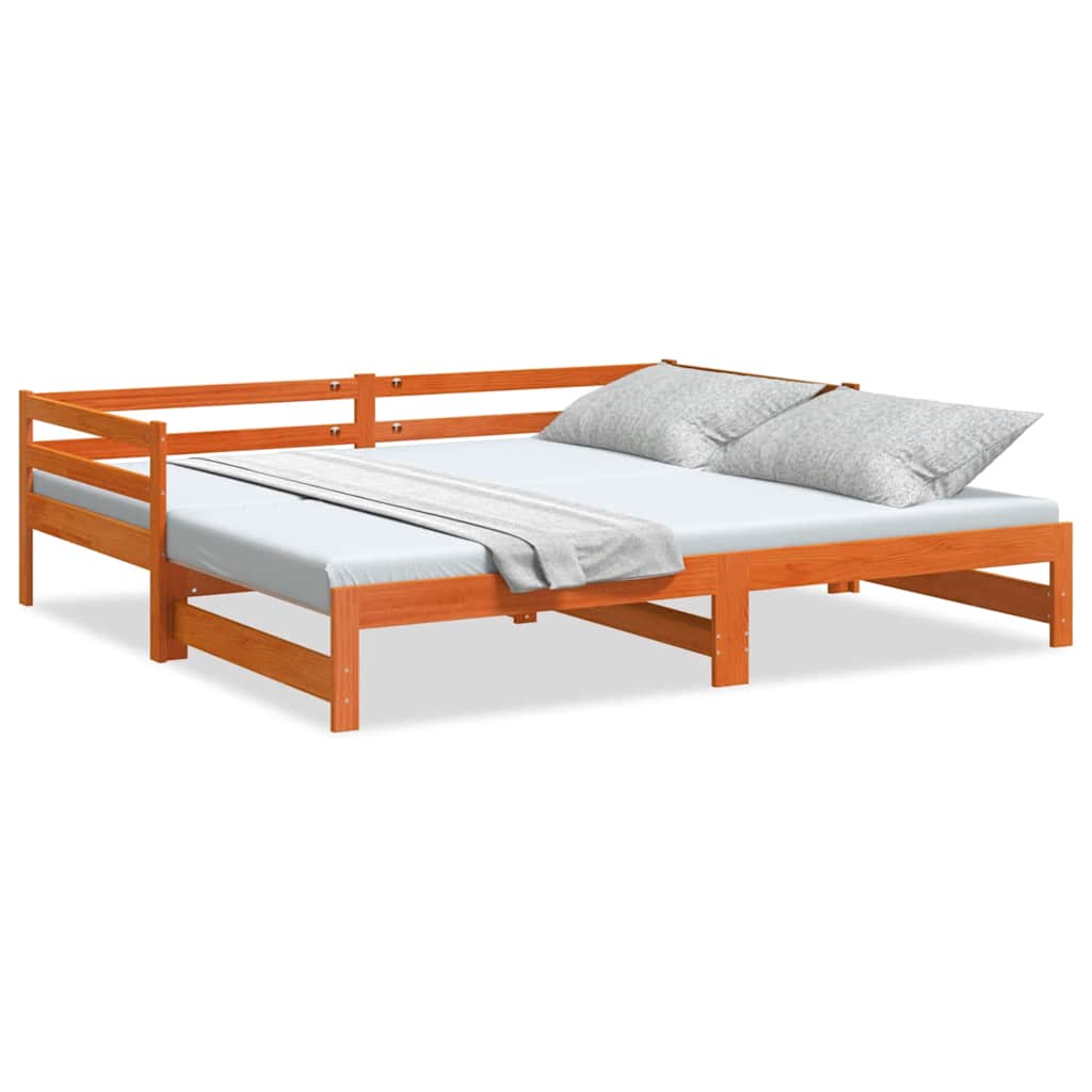 Divano Letto con Rotelle senza Materasso Marrone Cera 90x190 cm | homemem39