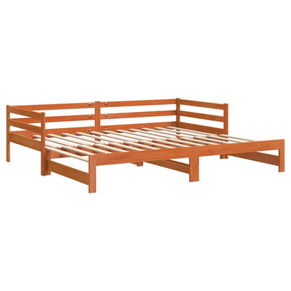 Divano Letto con Rotelle senza Materasso Marrone Cera 90x190 cm | homemem39