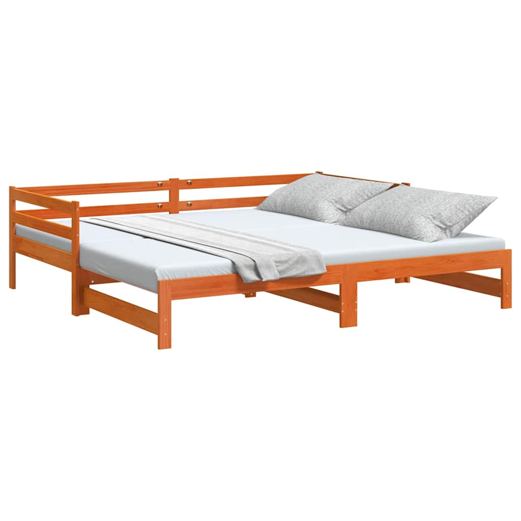 Divano Letto con Rotelle senza Materasso Marrone Cera 90x190 cm | homemem39