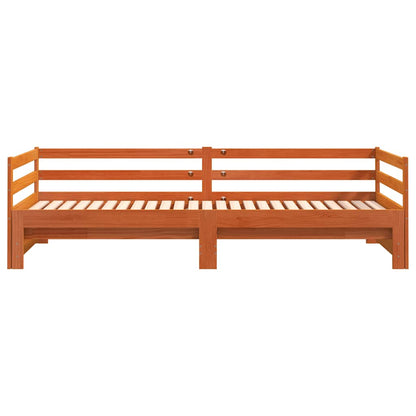 Divano Letto con Rotelle senza Materasso Marrone Cera 90x190 cm | homemem39