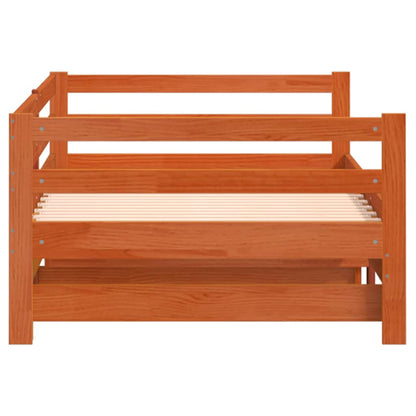 Divano Letto con Rotelle senza Materasso Marrone Cera 90x190 cm | homemem39