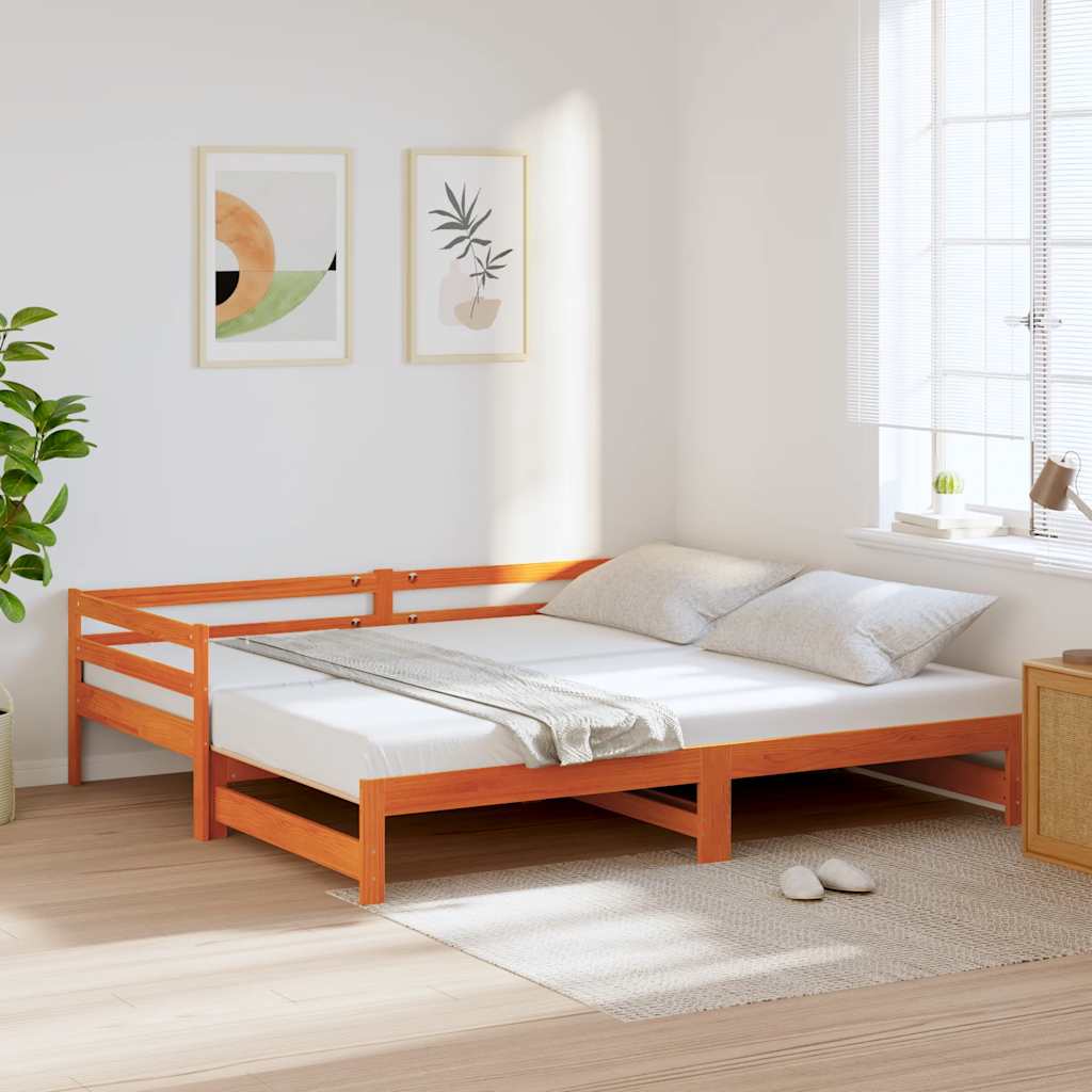 Divano Letto con Rotelle senza Materasso Marrone Cera 90x190 cm | homemem39