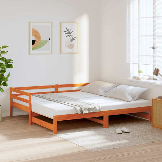 Divano Letto con Rotelle senza Materasso Marrone Cera 90x190 cm | homemem39